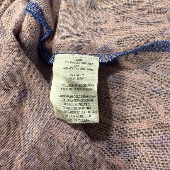 Free People Crochet Back Tank Top Blue Purple Shell Boho Sleeveless - Picture 4 of 4